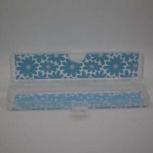Pen Gear Pencil Case Blue Floral School Supply Organizer Storage